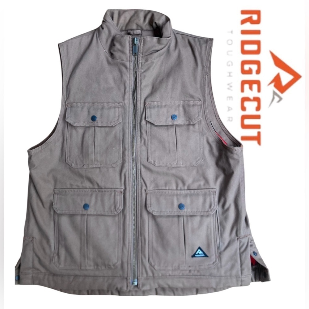 Men's Ridgecut Fleece-Lined Canvas Vest – Size Large‎ – Camel Color
